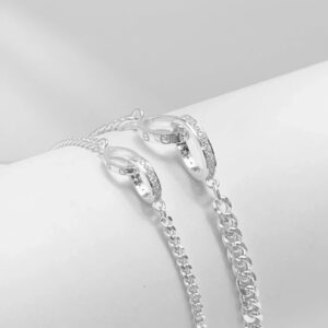 Vòng tay đôi đính đá vòng trong lồng tình yêu nam nữ Eternity Love